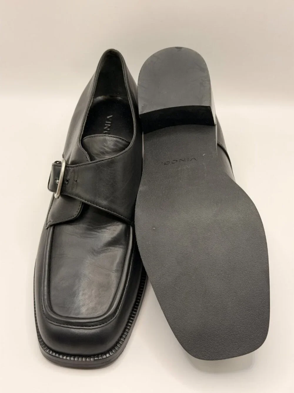 Vince Women's Lennox Blaxk Leather Loafer Pumps Heel Sz 8
